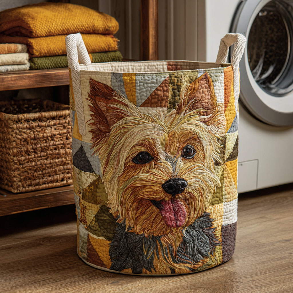 Yorkshire patchwork – Cesto portabiancheria trapuntato Valentina Siena