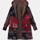 Marina | Cappotto boho patchwork con cappuccio e fantasia astratta — 1