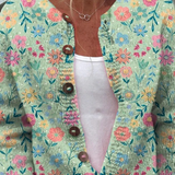 Cardigan con stampa floreale e bottoni — 2